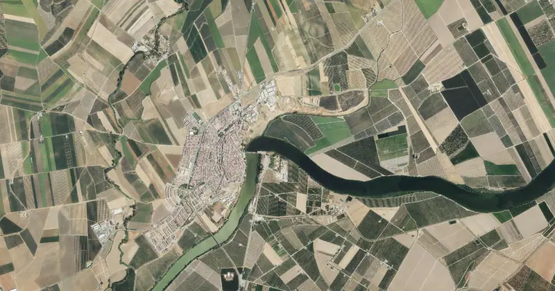 Vista aérea del embalse de Alcalá del Río