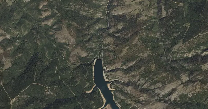 Vista aérea del embalse del Arlanzón