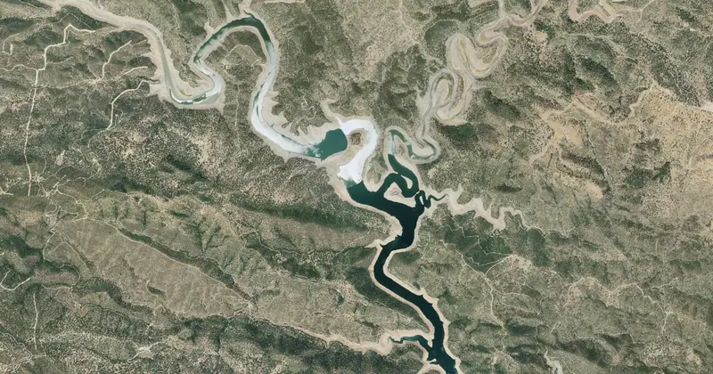 Vista aérea del embalse de Bembézar