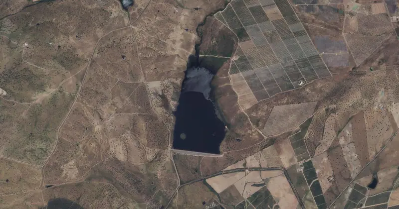 Vista aérea del embalse de Cubilar
