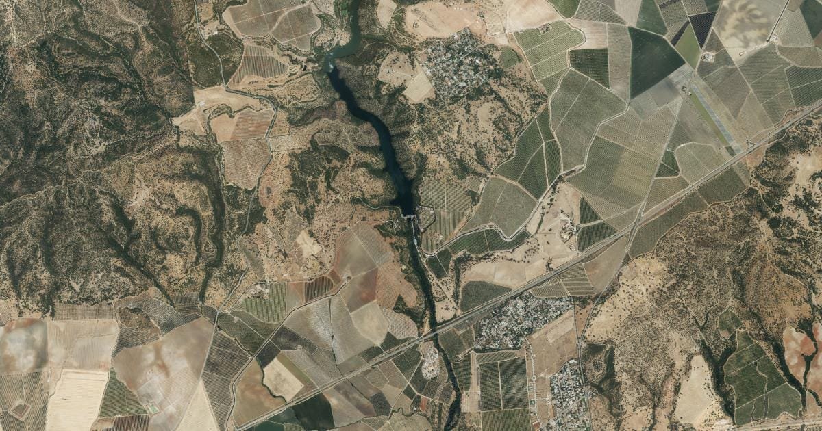 Vista aérea del embalse de Derivación Retortillo