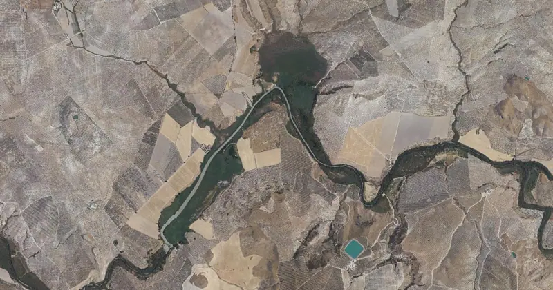 Vista aérea del embalse de Doña Aldonza