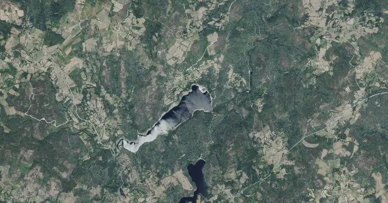 Vista aérea del embalse del Edrada-Mao