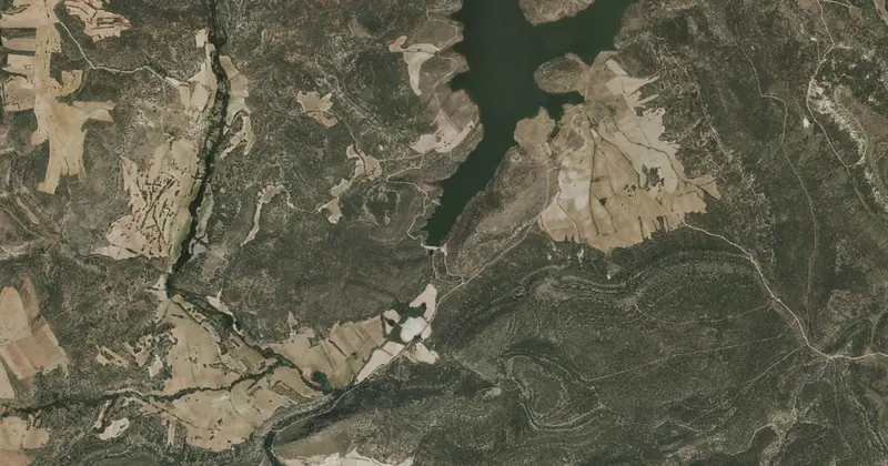 Vista aérea del embalse de El Atance