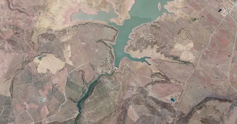Vista aérea del embalse del Guadalén
