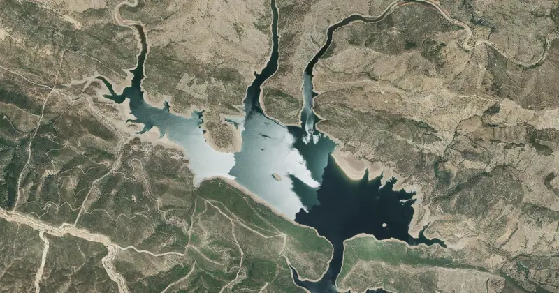 Vista aérea del embalse del Guadalmellato