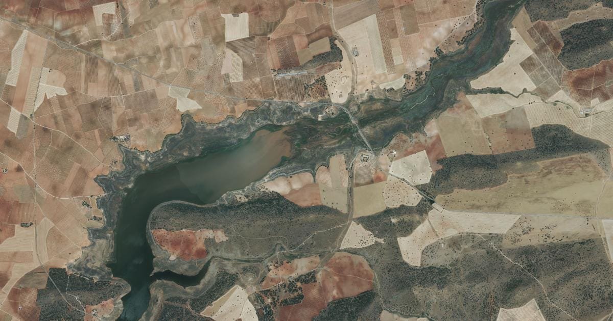 Vista aérea del embalse de La Cabezuela