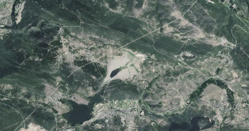 Vista aérea del embalse de La Campañana