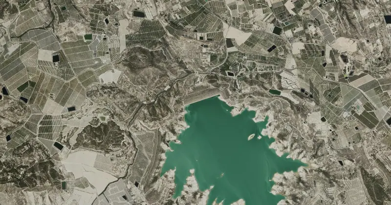 Vista aérea del embalse de La Pedrera