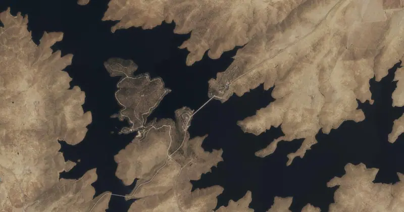 Vista aérea del embalse de La Serena