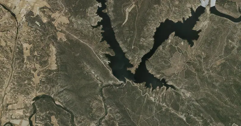 Vista aérea del embalse de La Tajera