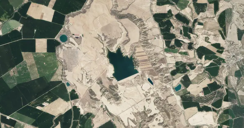 Vista aérea del embalse de Las Fitas