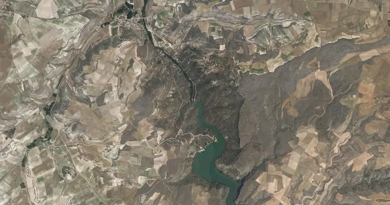 Vista aérea del embalse de Las Vencías