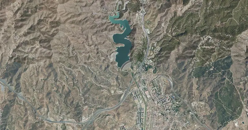 Vista aérea del embalse de El Limonero