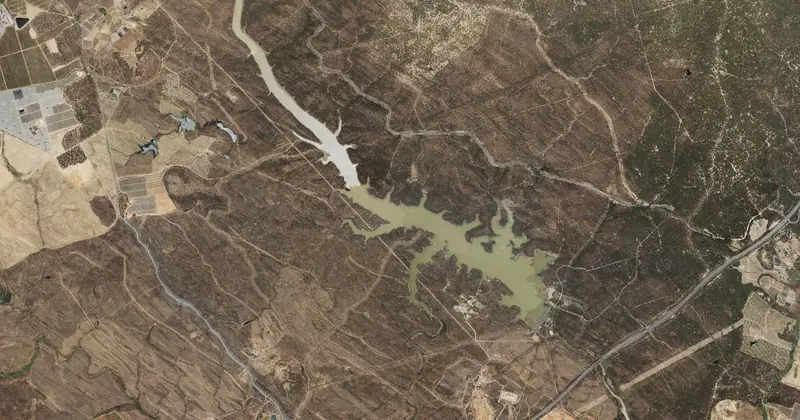 Vista aérea del embalse de Los Machos