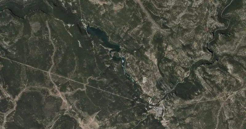Vista aérea del embalse de Molino de Chincha
