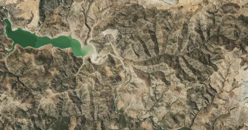 Vista aérea del embalse de Puebla de Cazalla