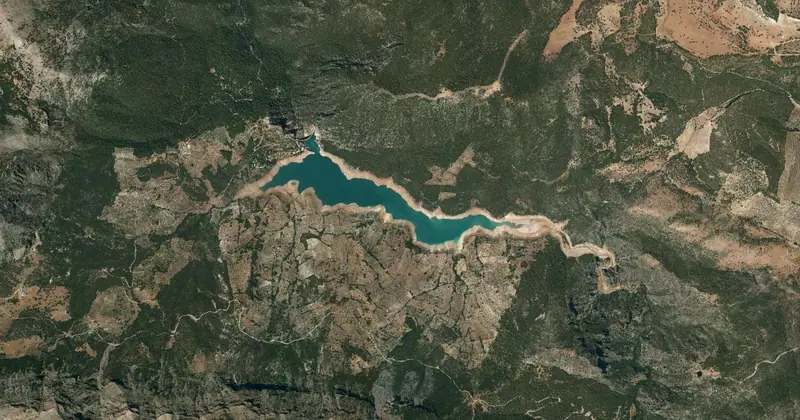 Vista aérea del embalse del Quiebrajano