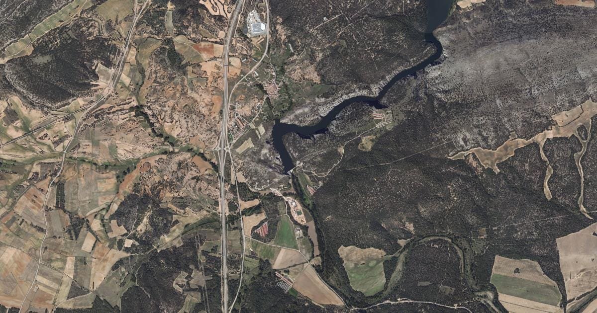 Vista aérea del embalse de Los Rábanos