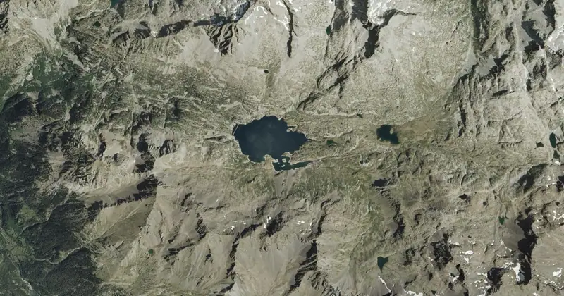 Vista aérea del embalse de Respomuso