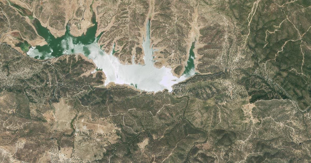 Vista aérea del embalse de Retortillo