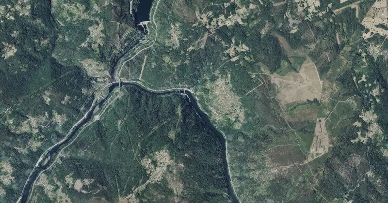 Vista aérea del embalse de San Pedro