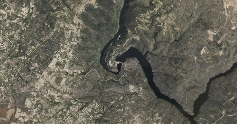 Vista aérea del embalse de Villalcampo