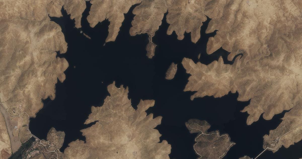 Vista aérea del embalse del Zújar