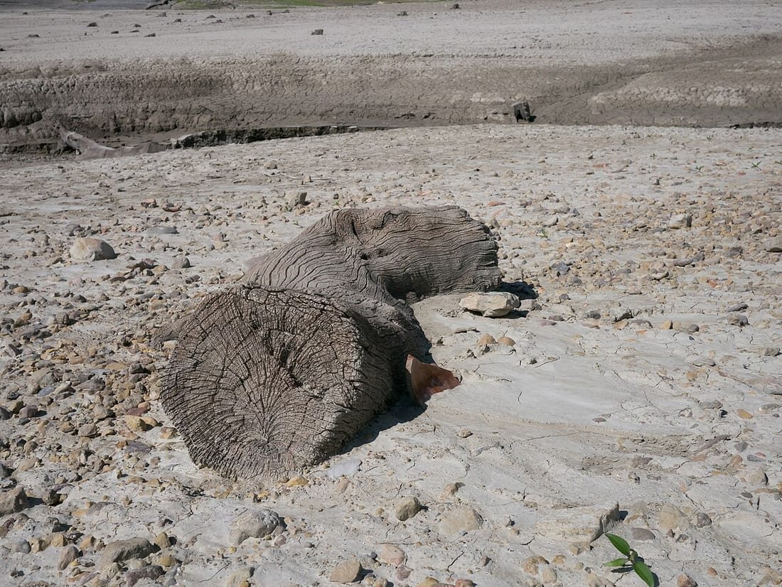 Embalse con el nivel muy bajo y las orillas descubiertas en pleno verano: por qué bajan los embalses en verano